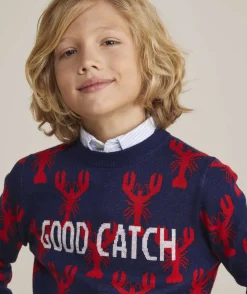 Vineyard Vines Boys’ Cotton Cashmere Cable Crewneck Sweater< Sweaters