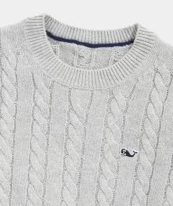 Vineyard Vines Boys’ Cotton Cashmere Cable Crewneck Sweater< Sweaters