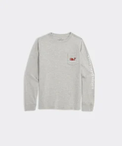 Vineyard Vines Boys' Football Whale Long-Sleeve Pocket Tee< Tees