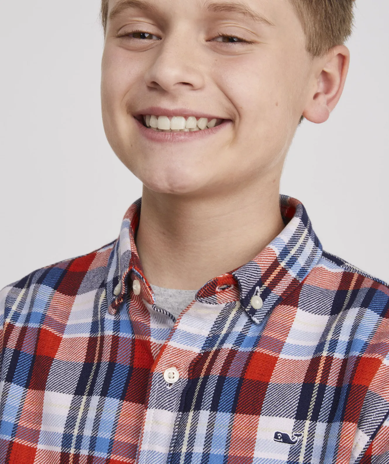 Vineyard Vines Boys' Lightweight On-The-Go Gingham Shirt< Button-Down Shirts