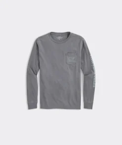 Vineyard Vines Boys' Vintage Whale Garment-Dyed Long-Sleeve Pocket Tee< Tees