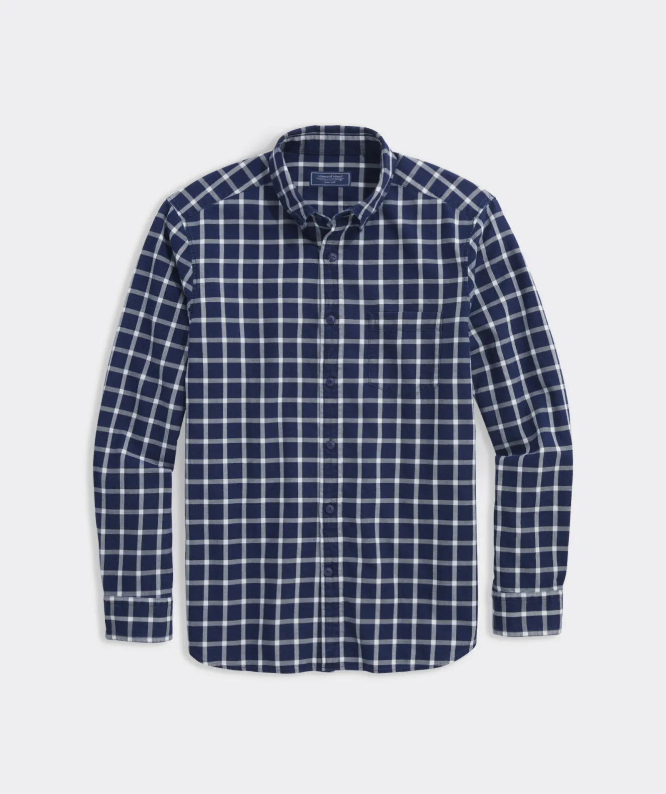 Vineyard Vines Cotton Twill Indigo Check Shirt< Button-Down Shirts