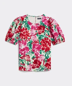 Vineyard Vines Fenwick Floral Puff-Sleeve Top< Shirts & Tops