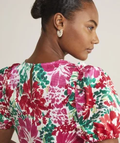 Vineyard Vines Fenwick Floral Puff-Sleeve Top< Shirts & Tops