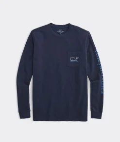 Vineyard Vines Garment-Dyed Vintage Whale Long-Sleeve Pocket Tee< Tees