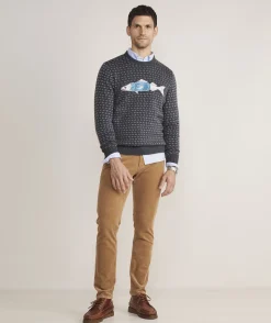 Vineyard Vines Merino Wool Fish Knit Crewneck Sweater< Sweaters