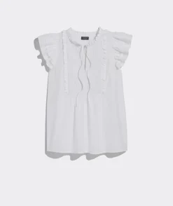 Vineyard Vines Quilted Ruffle Sleeve Top< Shirts & Tops