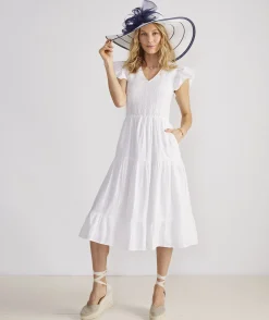 Vineyard Vines Smocked V-Neck Midi Dress< Dresses & Skirts