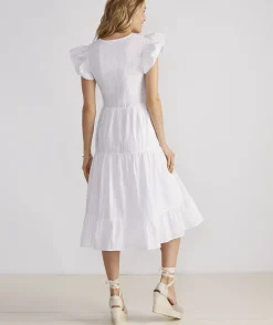 Vineyard Vines Smocked V-Neck Midi Dress< Dresses & Skirts