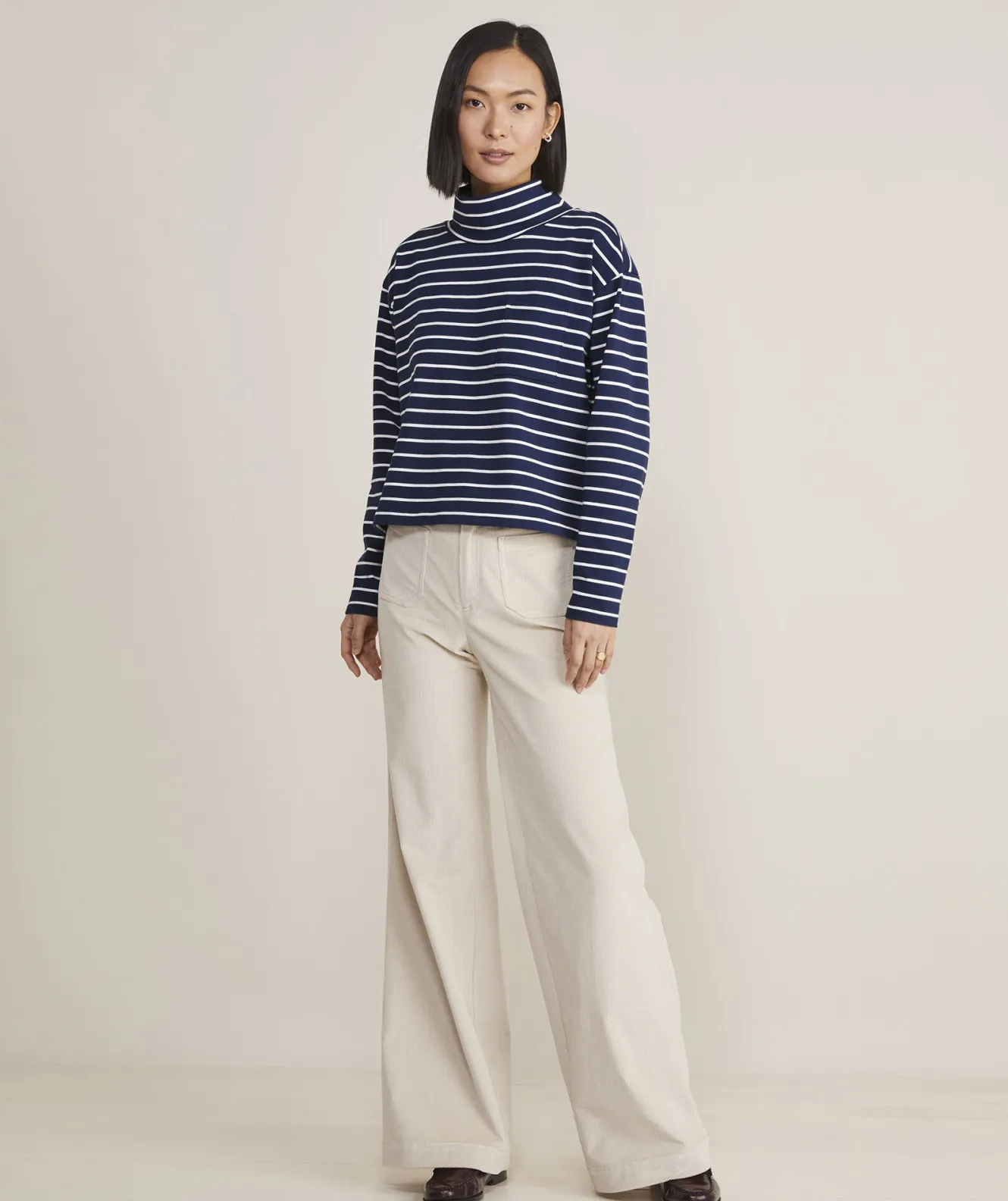Vineyard Vines Striped Jamestown Funnel-Neck Tee< Tees