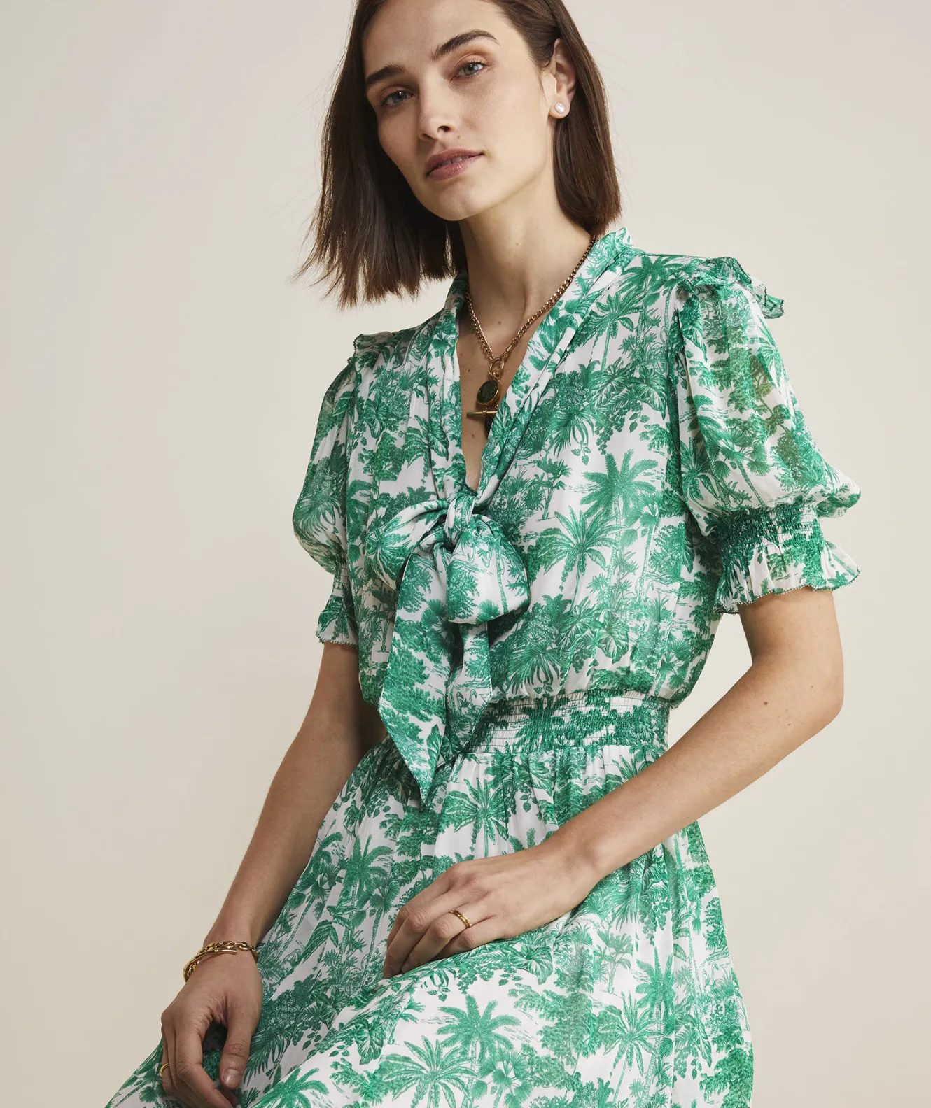 Vineyard Vines Toile Tie-Neck Midi Dress< Dresses & Skirts