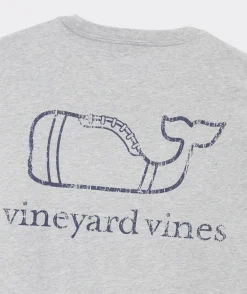 Vineyard Vines Vintage Football Whale Long-Sleeve Pocket Tee< Tees