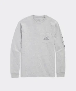 Vineyard Vines Vintage Football Whale Long-Sleeve Pocket Tee< Tees