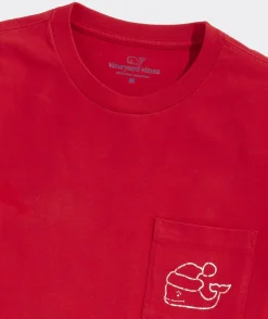Vineyard Vines Vintage Santa Whale Long-Sleeve Pocket Tee< Tees