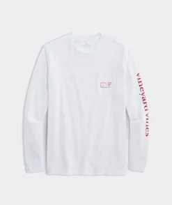 Vineyard Vines Vintage Whale Hearts Long-Sleeve Pocket Tee< Tees