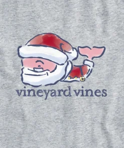 Vineyard Vines Watercolor Santa Whale Long-Sleeve Pocket Tee< Tees
