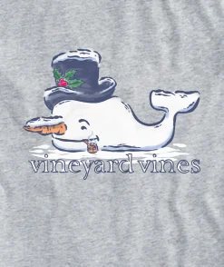 Vineyard Vines Watercolor Snowman Whale Long-Sleeve Pocket Tee< Tees